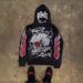 Men’S & Women’S Oversized Zip-Up Hoodie – Vintage Streetwear, 3d Graffiti Print, Dark Aesthetic (Purple/Black, S-Xl)_viptrois.com