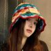 Dopamine diamond grid for women, versatile in autumn and winter to show off face, small woolen basin hat, Korean version_viptrois.com