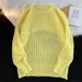 Men's Clothing Knit Sweater With Lace Hollow-Out Design, Round Neck Pullover, Solid Color Couple's Fashion, Retro Loose Fit Korean Style Layering Top_viptrois.com