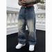 petite dark blue wide leg jeans for women high waist straight leg denim pants with stretch comfort fit_viptrois.com