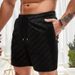 Men's Clothing Summer New Zipper Pocket Shorts Checkerboard Jacquard Sports Shorts Casual Beach Pants_viptrois.com