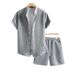 Men's Clothing Shirt Casual Short Sleeved Shirt Suit_viptrois.com