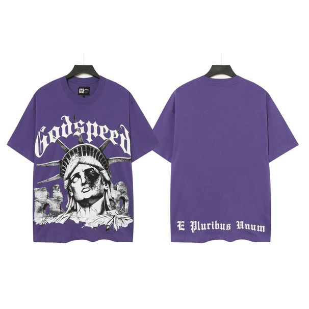 2026 American Fashion High Skull Rock Band Washed Loose Short-sleeve T-shirt Street Print_viptrois.com