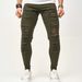 Men's Clothing Men's Washed Jeans Men's High End Two Tone Trousers Straight Loose_viptrois.com