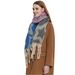 Unisex Shawl Autumn-winter thick bib hoop yarn coarse fringe jacquard star scarf_viptrois.com