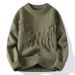 Men's Thickened Warm Ripped Men's Sweater Jacket Youth Crew Neck Pullover Lazy Wind Knitted Sweater_viptrois.com