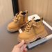 Child's shoes Heavy leather boots for boys non-slip cotton boots for girls_viptrois.com