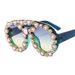 Fashion Double Beam One Piece Large Frame Contrast Color Oval Luxury Emerald Ins Net Red European And American Catwalk Personality Sun_viptrois.com