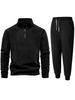 Men's Fleece Zip-Up Jacket - Stand Collar Winter Pullover With Soft Brushed Lining (Black, Cream, Sky Blue, Gray)_viptrois.com
