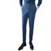 Men's Slim-Fit Dress Pants For Fall & Winter, Wrinkle-Free, Stretch Polyester, Business Casual, Straight-Leg, Office Wear, Dark Tones_viptrois.com