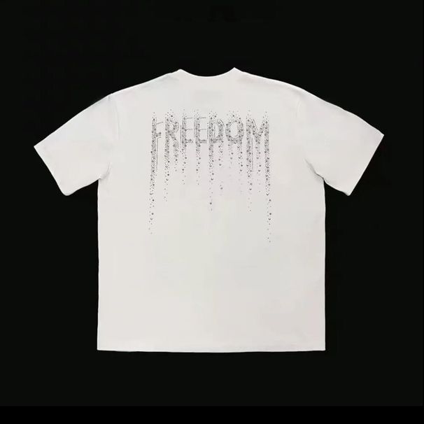 American-style Black Short-sleeve T-shirt For Men, 2026 New Summer Model, Round Neck, Loose Fit, Letter Embellished With_viptrois.com