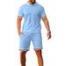 Summer Men's Short Sleeved Polo Shirt And Shorts Set Casual Sports Two Piece Suit_viptrois.com