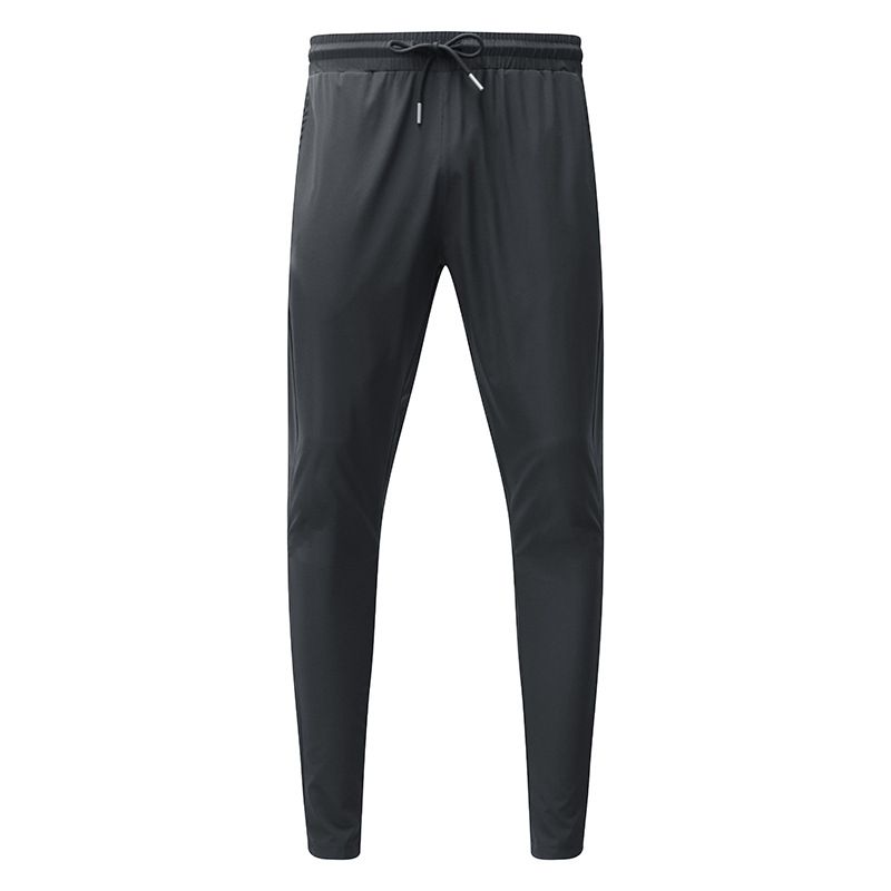 Men's Quick-Dry Nylon Running Pants – Breathable Ice Silk Workout Joggers For Gym & Summer Training – Loose Fit With 4-Way Stretch (Black/Grey/Blue)_viptrois.com