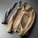 Men's Stretch Suede Jacket - Premium Slim Fit Casual Coat With Notch Lapel, Lightweight Autumn Outerwear For Teens & Young Adults_viptrois.com