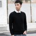 Pure Winter New Round Neck Sweater , Solid Color Slim Fit Knitwear, Trendy Long Sleeve Base Layer Warm Knit Top For Youth_viptrois.com