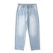 Men's Distressed Nine-Tenths Jeans - Stretch Denim Pants With Ripped Details, Slim Straight Fit, Comfortable & Trendy For Casual Wear_viptrois.com