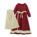 Kids' Clothing Girls spring and autumn long sleeved dress + solid color headscarf two piece children's clothing ins set_viptrois.com