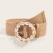 Women Braided Belts New Beach Holiday Style Shell Buckle Pp Straw Woven Ladies Decorative Belt_viptrois.com