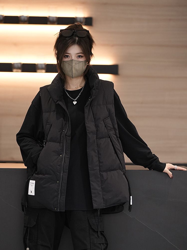 Men's Clothing Winter Workwear Waistcoat Vest Jacket For Men And Women, Same Style Loose Sleeveless Warm Trendy Brand Thickened Vest Couple Outfit_viptrois.com