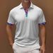 Men's Clothing Collar Cuffs Contrast Color Business Casual Shirt Short Sleeve_viptrois.com