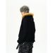 Men's Clothing American Retro Fur Collar Zipper Cardigan Hooded Sweatshirt Men And Women Short Cleanfit Solid Color Jacket_viptrois.com
