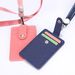 Lihanbao Badge Holder With Lanyard Fine Texture Multi-purpose Protect Portable ID Badge Card Holder Office Supplies-Dark Blue_viptrois.com