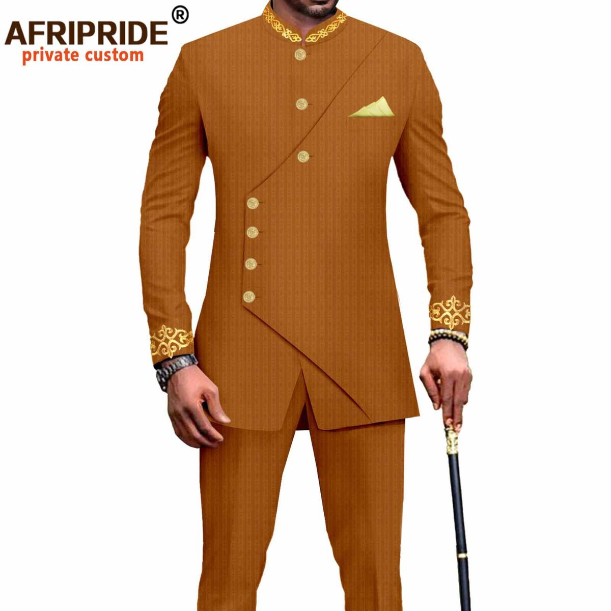 Men's clothing African national printing batik cotton men's casual set_viptrois.com