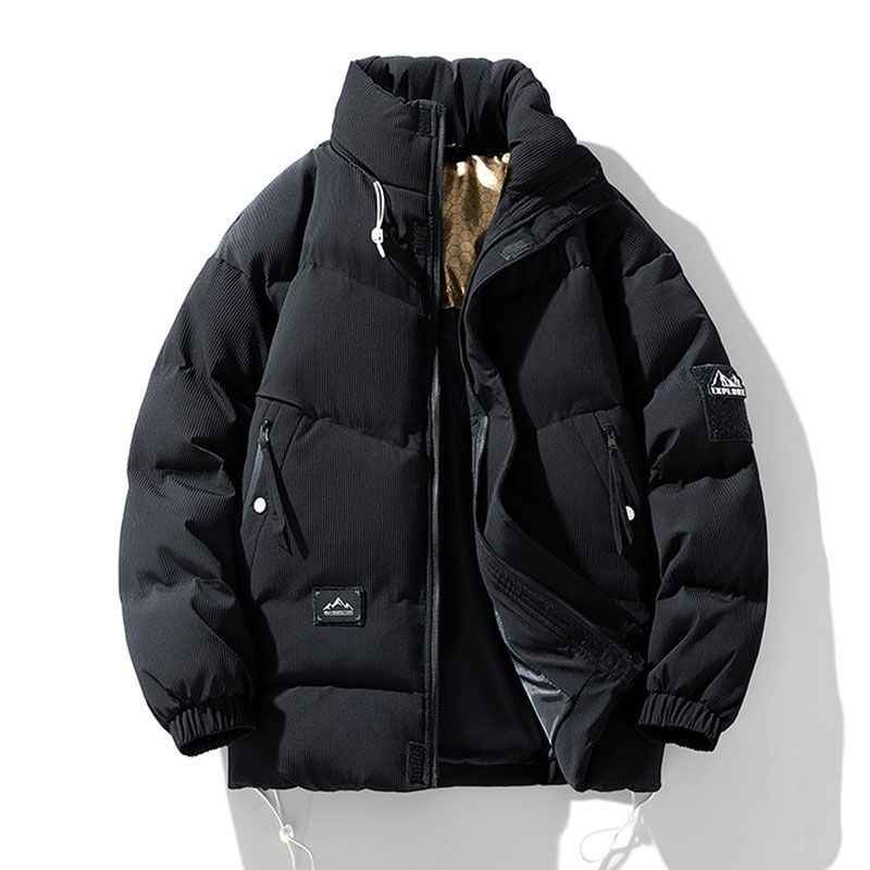 Pure Men's Winter New Thickened Cold-Proof Coat Casual Stand Collar Warm Plus Size Down Cotton Jacket_viptrois.com