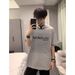 American Trendy Brand Design Sense Letter Short-sleeved T-shirt Men's Summer Cotton Loose Couple Short-sleeved T-shirt Top_viptrois.com
