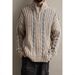 American Style Color-Block Half-Zip Knitted Sweater For Men, Autumn And Winter Thickened Lazy Warm Jacket Trendy_viptrois.com
