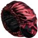 Ladies silk nightcap black satin curly cap Japanese buckle adjustable breathable warm round cap_viptrois.com