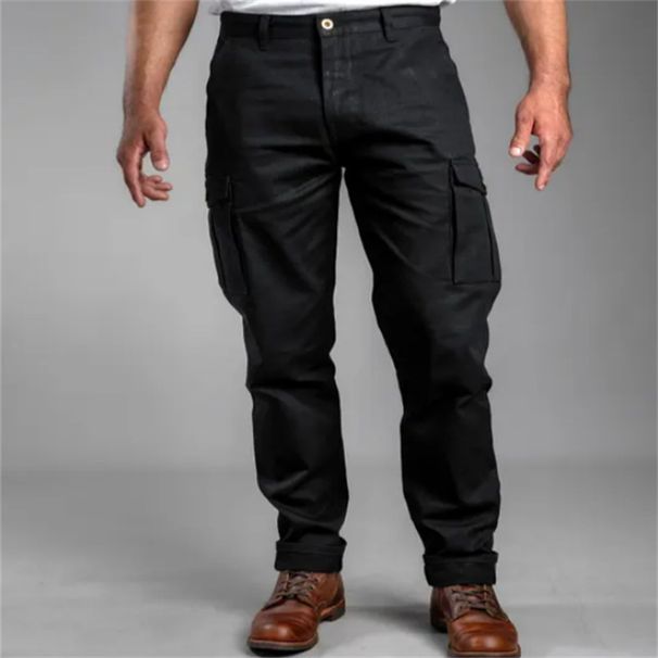 Men's Clothing Men's Fashion Urban Solid Color Multi Pocket Twill Button Straight Overalls_viptrois.com