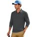 Men's Breathable Quick-Dry Polo Shirt With Jacquard Design, Long Sleeve Loose Fit Casual Golf Shirt For Autumn_viptrois.com