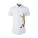 Men's Clothing Men's Slim Fit Casual Shirt Short Sleeved Trendy Brand Top With Large Phoenix Logo Cotton Fabric Youthful Fashion Style_viptrois.com