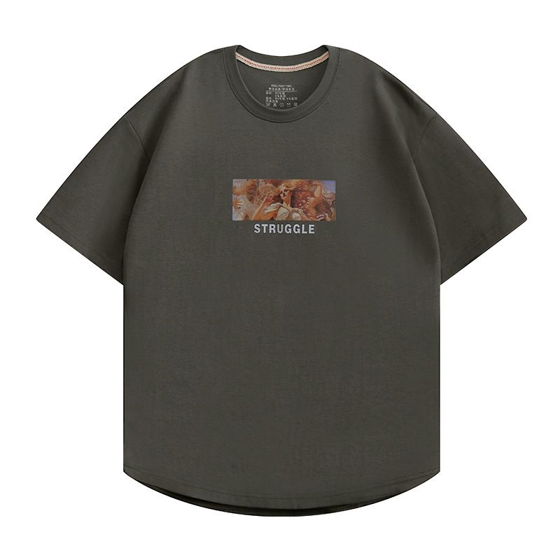 American printed short t-shirt for men women, summer trendy brand, loose and casual versatile couple, half sleeved pure_viptrois.com