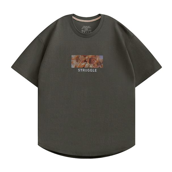 American printed short t-shirt for men women, summer trendy brand, loose and casual versatile couple, half sleeved pure_viptrois.com