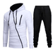 Men's Outdoor Hooded Zip-Up Sweatshirt Set - Lightweight Polyester Pullover With Full-Zip Jacket & Pants, Comfortable Athletic Wear For Running,_viptrois.com