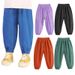 XUANMU Summer Boys Girls Pants Children Solid Color Cotton Linen Loose Harem Pants Casual Kids Hight Waist Pleated Trousers XB009_viptrois.com