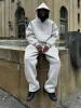 Pullover American Street Tops Y2k Hoodies Solid Sweatshirt And Baggy Sweatpants Couple Hooded Cardigans Pantsuit Mens_viptrois.com