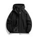 "Unisex Waterproof Windbreaker Jacket – Lightweight Polyester Raincoat With Hood For Outdoor Adventures & Streetwear"_viptrois.com
