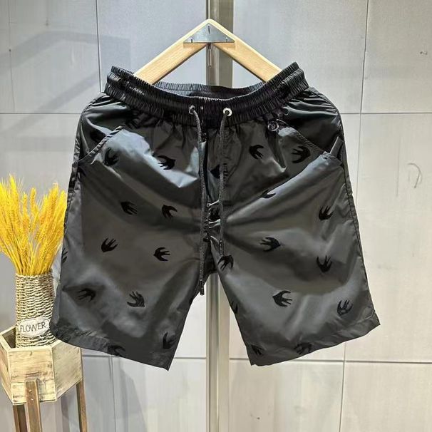 Men's Clothing Full Print Quick Drying Ice Silk Shorts Swallow Loose Casual Free Ironing Beach Pants_viptrois.com
