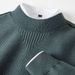 2025 New Anti-Pilling Winter Men's Knit Sweater Half Turtleneck Inverted Triangle Jacquard Base Shirt_viptrois.com