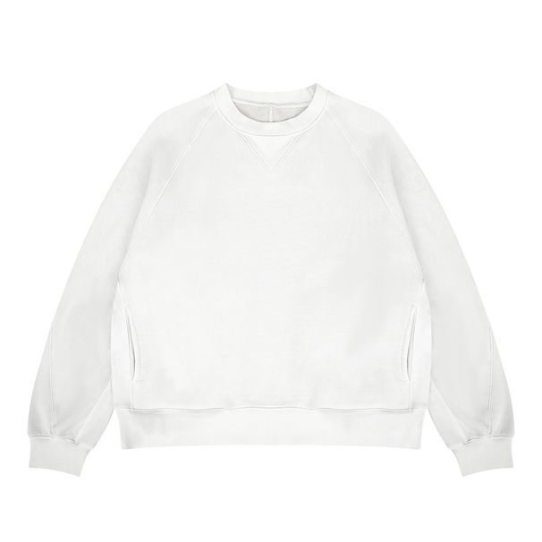 Autumn Winter New L‘oose Washed A-Sute Dyed Patchwork Fleece-Lined Crew Neck Sweatshirt_viptrois.com
