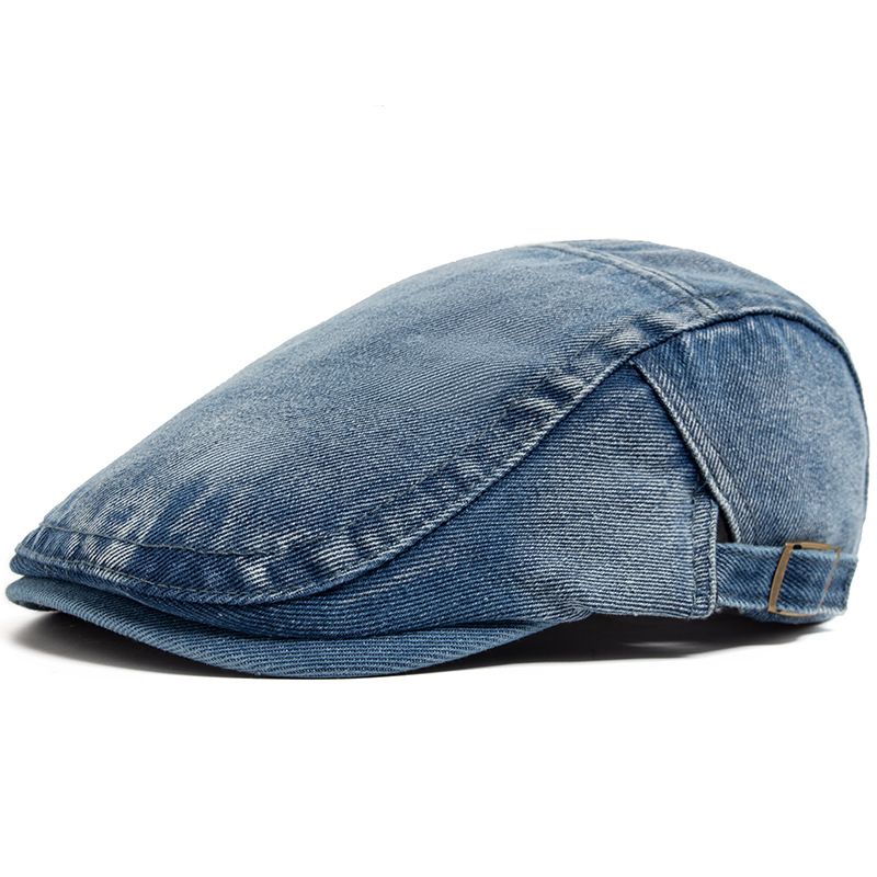 Spring And Autumn Washed Denim Hat For Men, Versatile Forward Cap, Women's Sunshade Casual Beret, Adjustable Trendy_viptrois.com