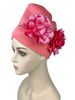 Women's Hijab hat exaggerated hat air layer side large flower hat Muslim hat Baotou hat_viptrois.com