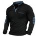 Pure Size Cross-Border European And American Style Autumn Stand Collar Long Sleeve Sweatshirt Men's Patchwork Polo Shirt Top_viptrois.com