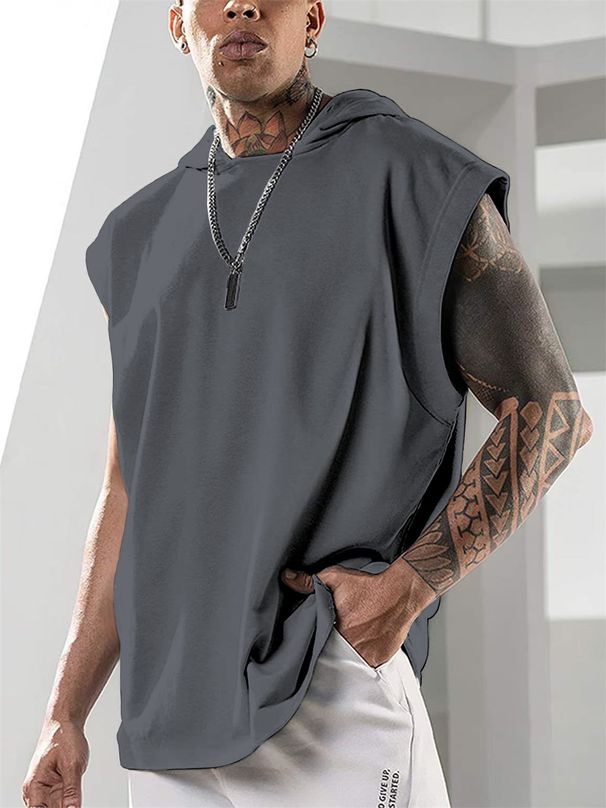 2025 Verano Venta Caliente De Los Hombres De Alta Calidad Americano Sin Mangas Sudadera Con Capucha Ocio Suelto Fitness Deportes Calle Chaleco_viptrois.com