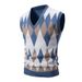 Loom Loom Cross-Border Foreign Trade Autumn Winter V-Neck Knitted European And American Slim Fit Fashion Men's Sweater Vest_viptrois.com