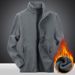 Men's Clothing Men's Fleece Jacket Autumn And Winter Plus Velvet Warm Polar Fleece Top Men's Outdoor Warm Stand Collar Casual Jacket Women_viptrois.com