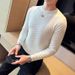1 Sweater For Men, Thickened Round Neck Pullover, Jacquard High-Quality Sweater, Slim Fit Stretch Knitted Top Wholesale_viptrois.com